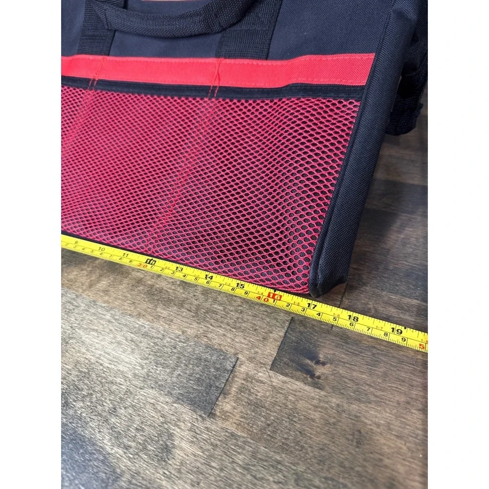 Craftsman 17 Inch Tool Bag Black Red Polyester Zippered Organizer 37537‎